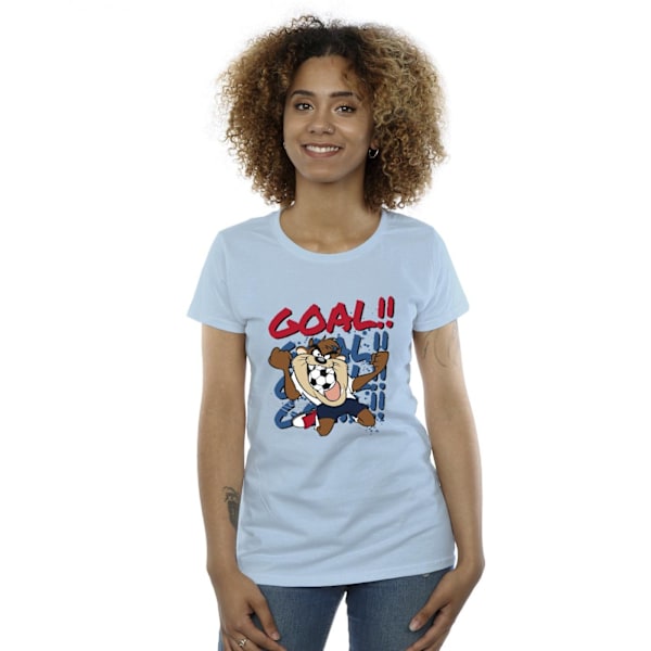 Looney Tunes Dam/Damer Taz Goal Goal Goal Bomull T-shirt XX Baby Blue XXL