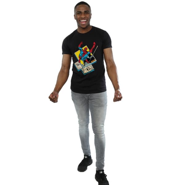 Marvel Herr Spider-Man Block T-shirt M Svart Black M