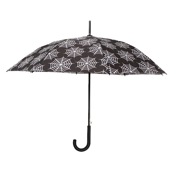 Something Different Spider Web All-Over Print Stick Umbrella On Black/White One Size