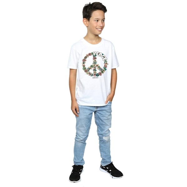 Woodstock Boys Floral Peace T-Shirt 5-6 år Vit White 5-6 Years