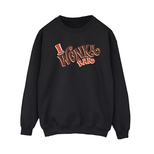 Willy Wonka Dam/Kvinnor Bar Logo Sweatshirt XL Svart Black XL