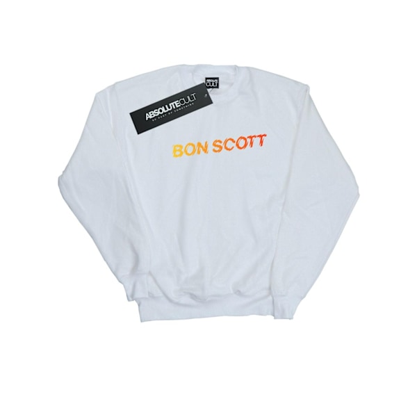 Bon Scott Dam/Kvinnor Shattered Logo Sweatshirt XXL Vit White XXL