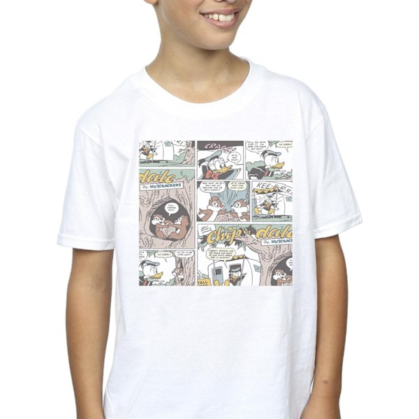 Disney Boys Chip ´n Dale Comic T-Shirt 9-11 år Vit White 9-11 Years