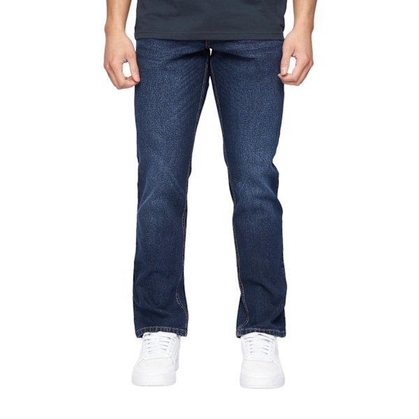 Crosshatch Chas Straight Jeans 36S Mörk Tvätt Dark Wash 36S