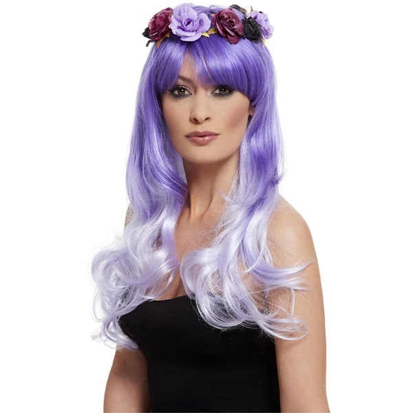 Smiffys Dam/Dam Deluxe Glam Day Of The Dead Peruk One Size Purple One Size