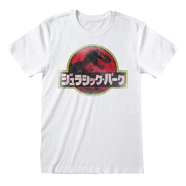 Jurassic Park Dam/Dam Japansk Pojkvän T-shirt med logotyp M W White M