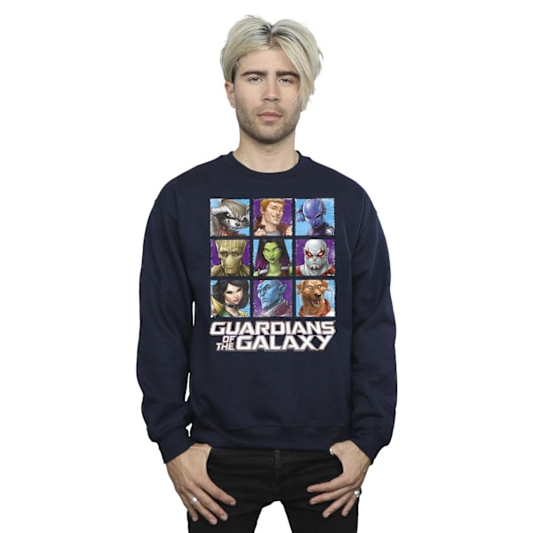 Guardians Of The Galaxy Herr Karaktär Squares Sweatshirt XL Na Navy Blue XL