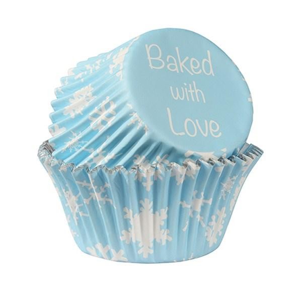 Culpitt bakad med kärleksfolie muffins och muffinsfodral (paket med Blue One Size