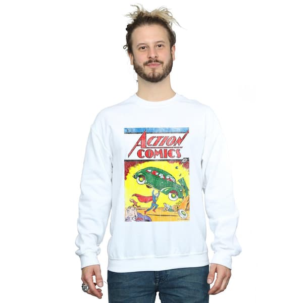 DC Comics Superman Action Comics Issue 1 Cover Sweatshirt för män White S