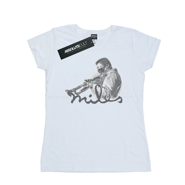 Miles Davis Dam/Kvinnor Profil Skiss Bomull T-shirt L Vit White L