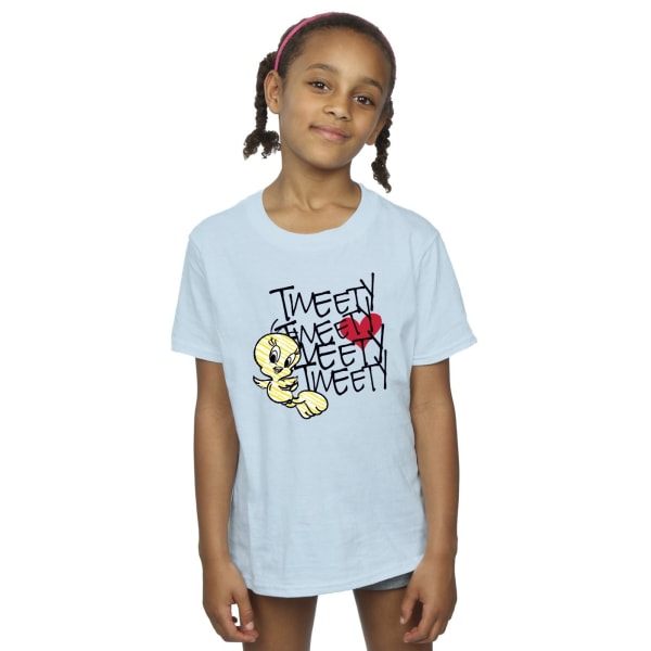 Looney Tunes Girls Tweety Love Heart Bomull T-shirt 7-8 år B Baby Blue 7-8 Years