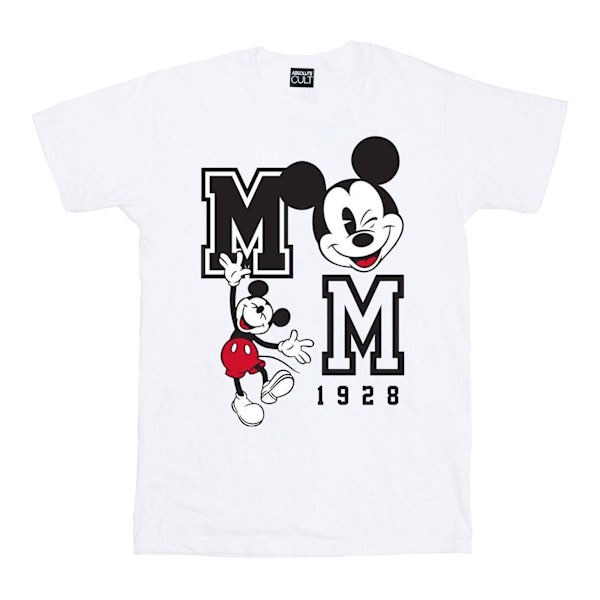 Disney Dam/Damer Mickey Mouse Hopp Och Blink Bomull Pojkvän White M
