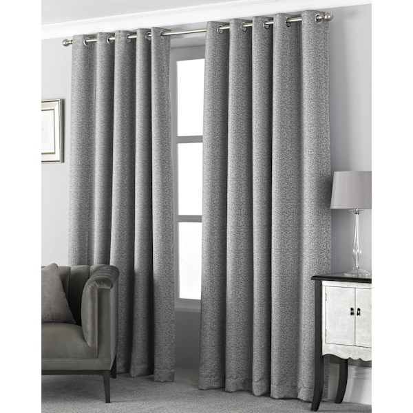 Riva Home Pendleton Ringtop Öglettgardiner 168 x 183cm Grafit Graphite 168 x 183cm