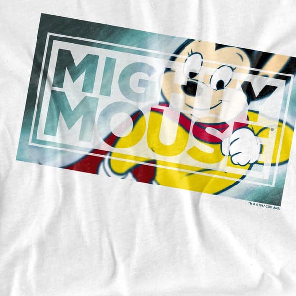 Mighty Mouse Herr Mighty Rectangle T-Shirt 4XL Vit White 4XL