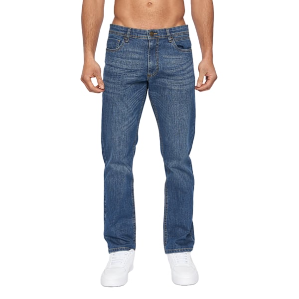 Duck and Cover Hydras raka jeans för män 34R Mid Wash Mid Wash 34R