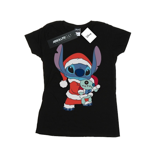 Disney Dam/Kvinnor Lilo Och Stitch Stitch Jul Bomull T-Shirt Black L