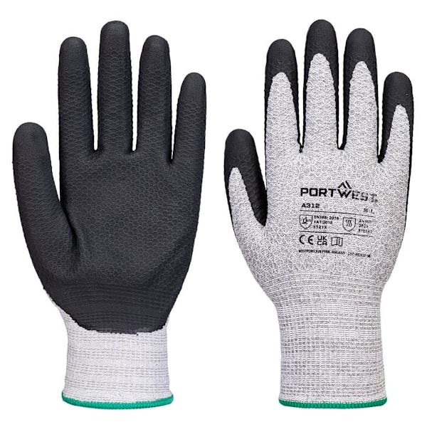 Portwest Unisex Vuxen Gripped Nitrile Diamantstickade Handskar (Förpackning Grey/Black XL