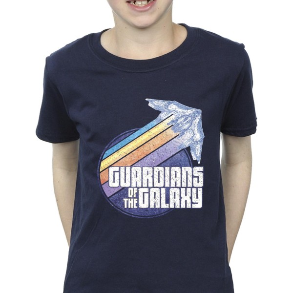 Guardians Of The Galaxy Boys Badge Rocket T-Shirt 7-8 Years Nav Navy Blue 7-8 Years