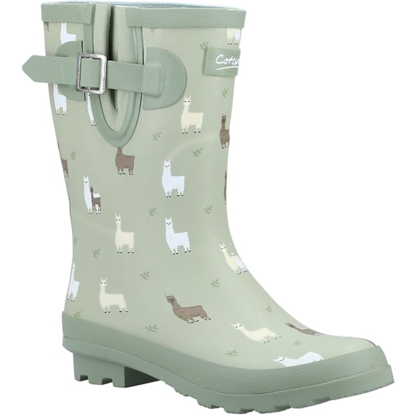 Cotswold Dam/Dam Farmyard Alpaca Mid Calf Wellington Boot Green 4 UK