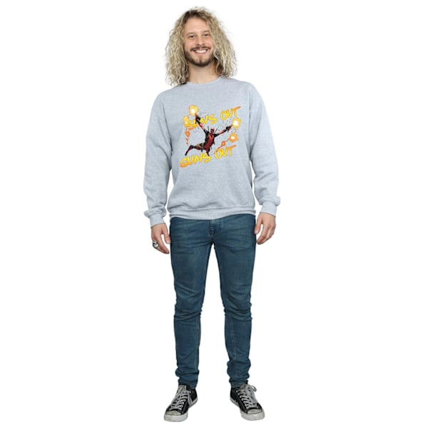 Marvel Herr Deadpool Sun´s Out Guns Out Sweatshirt XXL Sports G Sports Grey XXL