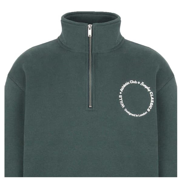Jack Wills Herr Quarter Zip Långärmad Atletisk Tröja L Pine L