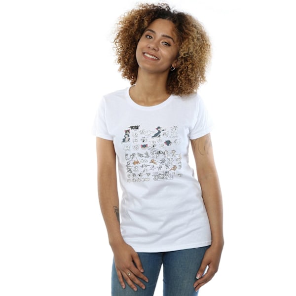 Tom And Jerry Dam T-shirt i bomull för kvinnor/damer, storlek L, vit White L