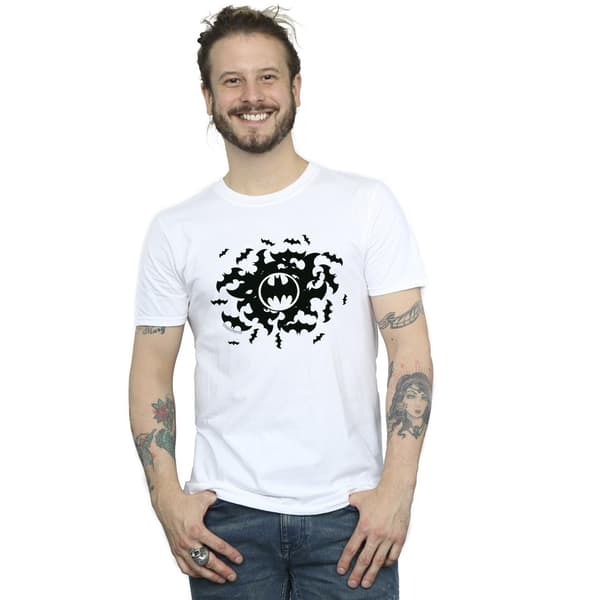 DC Comics Herr Batman Bat Swirl T-Shirt M Vit White M