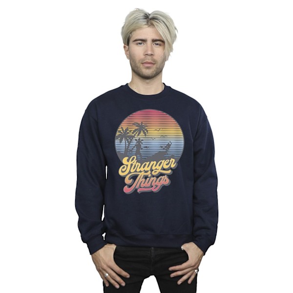 Netflix Mens Stranger Things LA Gradient Sweatshirt 3XL Marinblå Navy Blue 3XL