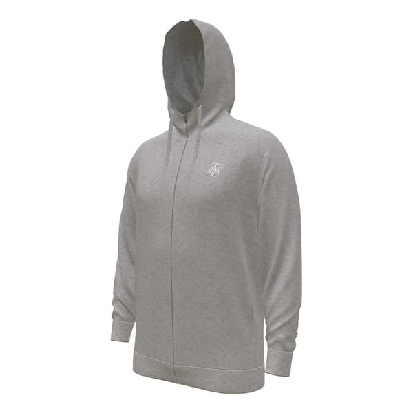 SikSilk Herr Regular Full Zip Hoodie S Gråmelerad Grey Marl S