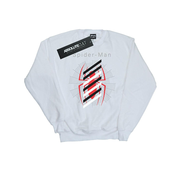 Marvel Herr Spider-Man Logo Stripes Sweatshirt M Vit White M