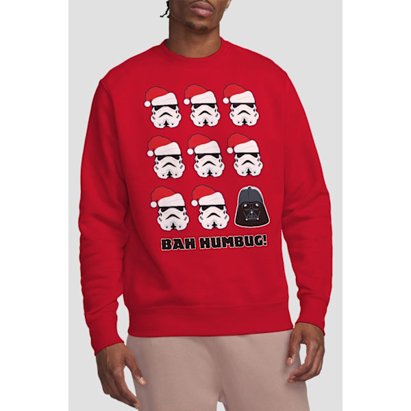 Star Wars Unisex Vuxen Bah Humbug Stormtrooper Darth Vader Tröja Red M