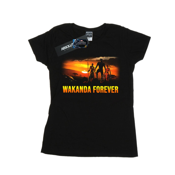 Marvel Womens/Ladies Black Panther Wakanda Forever Cotton T-Shi Black L