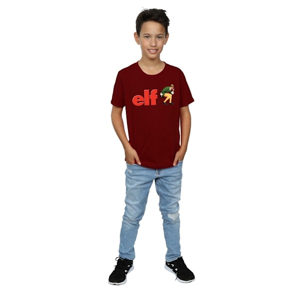 Elf Boys Crouching Logo T-shirt 9-11 år Bourgogne Burgundy 9-11 Years