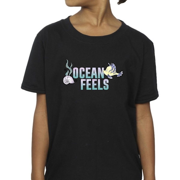 Disney Girls The Little Mermaid Ocean Bomull T-shirt 7-8 år Black 7-8 Years