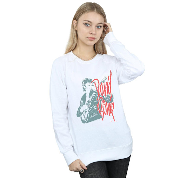 David Bowie Dam/Kvinnor Mono Gitarr Sweatshirt M Vit White M