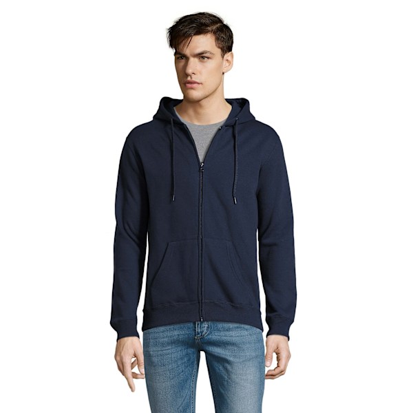 SOLS Herr Seven Full Zip Hooded Sweatshirt / Hoodie M French Na French Navy M