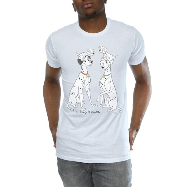 101 Dalmatiner Herr Pongo Och Perdita Bomull T-shirt S Vit White S