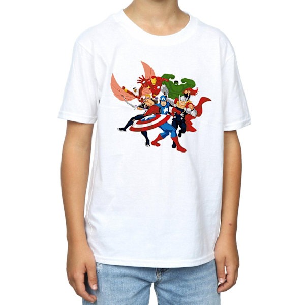 Marvel Boys Avengers Assemble Comic Team T-Shirt 9-11 år Vit White 9-11 Years