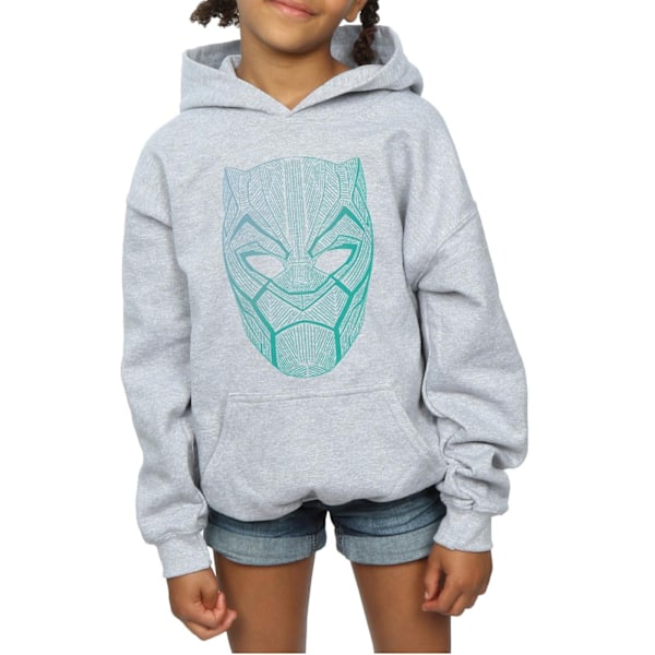 Marvel Girls Black Panther Tribal Mask Hoodie 9-11 år Sport Sports Grey 9-11 Years