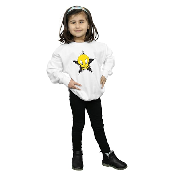 Looney Tunes Girls Tweety Pie Star Sweatshirt 5-6 år Vit White 5-6 Years