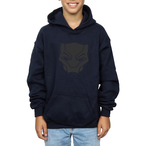 Marvel Boys Black Panther Black On Black Hoodie 9-11 År Marinblå Navy Blue 9-11 Years