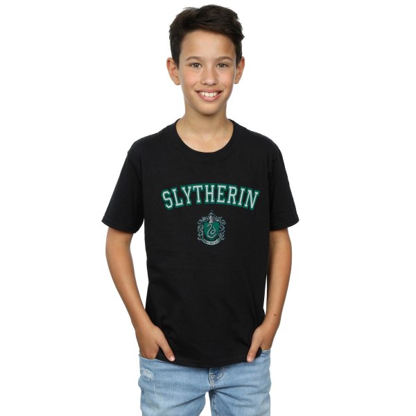 Harry Potter Boys Slytherin Crest T-Shirt 9-11 år Svart Black 9-11 Years