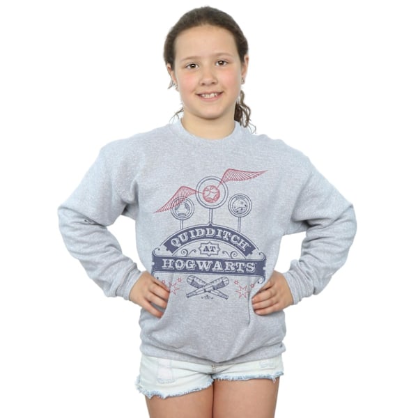 Harry Potter Quidditch på Hogwarts Sweatshirt för flickor 7-8 år S Sports Grey 7-8 Years
