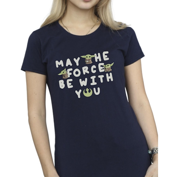 Star Wars Dam/Damer The Mandalorian Grogu May The Force Be Navy Blue XL