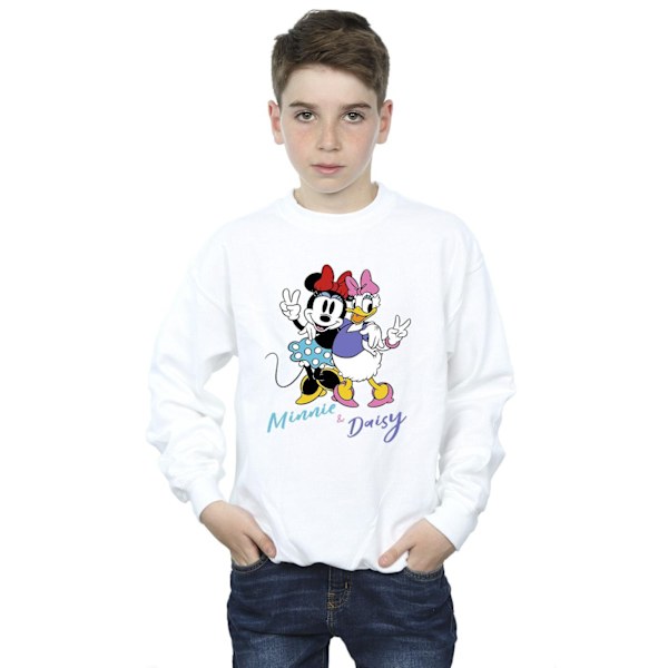 Disney Boys Minnie Mouse Och Daisy Sweatshirt 12-13 År Vit White 12-13 Years