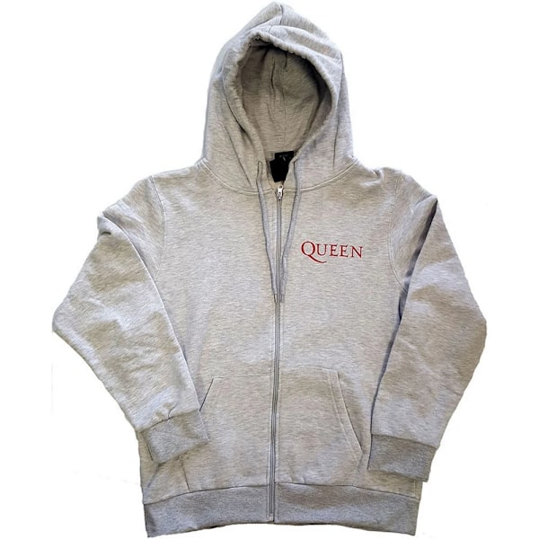 Queen Unisex Vuxen Classic Crest Full Zip Hoodie 3XL Ash Grey Ash Grey 3XL