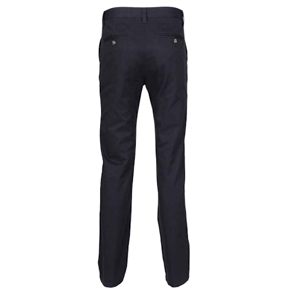 Henbury Dam/Damkläder Platta Framfickor Byxor 12 UK R Marinblå Navy 12 UK R