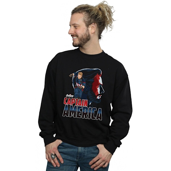 Marvel Herr Avengers Infinity War Captain America Karaktär Sweatshirt Black 3XL