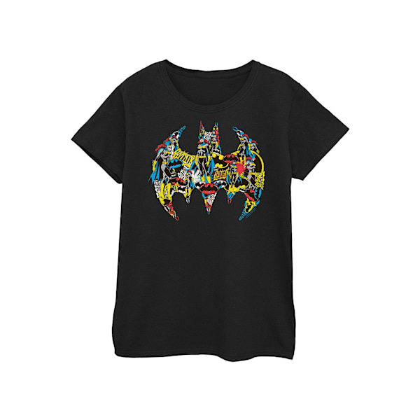 DC Comics Dam/Kvinnor Batman Batgirl Logo Collage Bomull T-Sh Black XXL