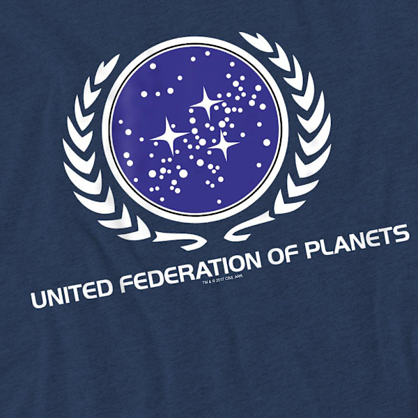 Star Trek Unisex Vuxen United Federation Logo T-Shirt L Marinblå Navy L